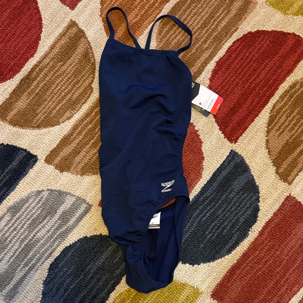 Speedo Dark Blue Athletic Swimsuit size 30